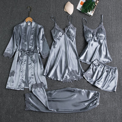 Fudus | Luxuriöses Satin Nachtkleid Set