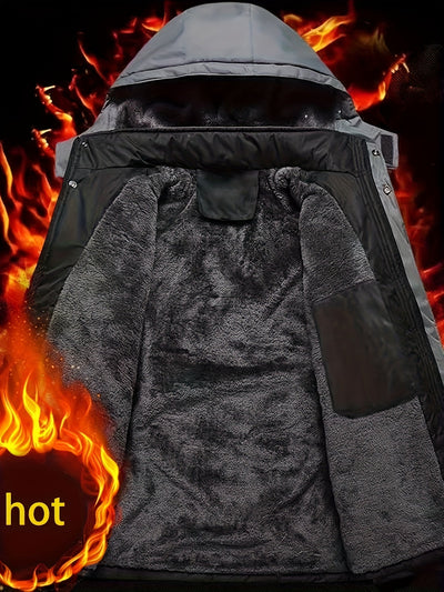 Warme wasserabweisende Fleece-gefütterte Winterjacke für Herren | Ideal für den Winter