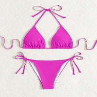 Donna – Bikinis mit Bindebändern in einfarbig in Pinkrot