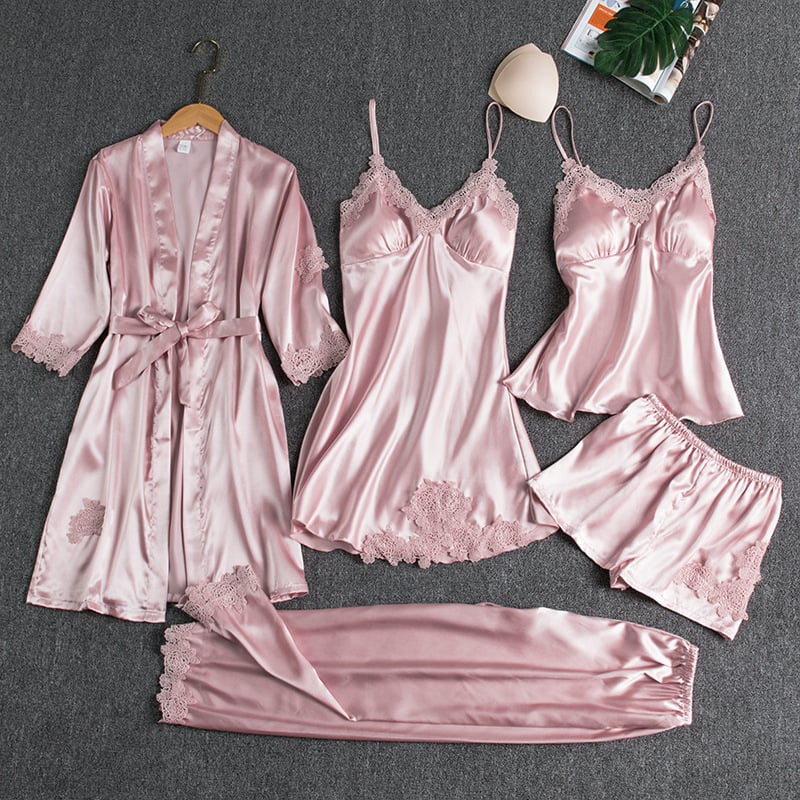 Fudus | Luxuriöses Satin Nachtkleid Set