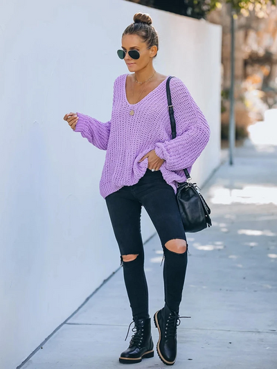 Ruby | Oversized V-Ausschnitt Pullover