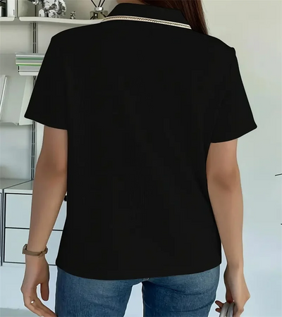 Winnie | Casual T-Shirt mit Knopfleiste in reinen Farben für Frühling und Sommer