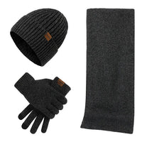 Tough Winter Set mit Mütze, Schal und Handschuhen in Dunkelgrau