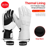 Herren Thermo-Fäustlinge für Wintersportler in Weiße 5 Finger