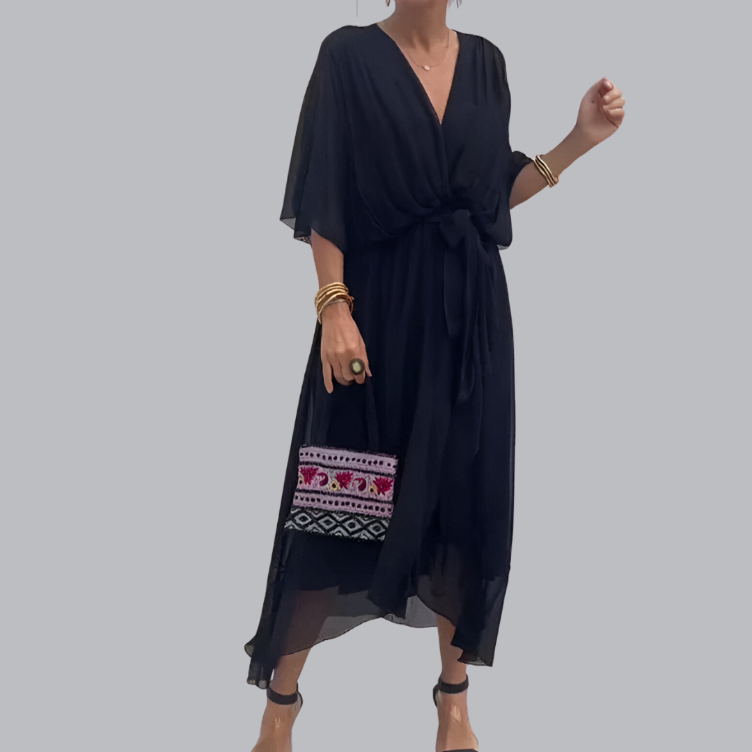 Monica™ | Chiffonkleid mit V-Ausschnitt