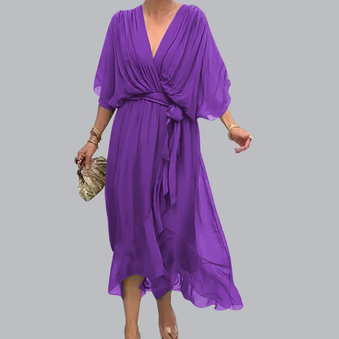 Monica™ | Chiffonkleid mit V-Ausschnitt