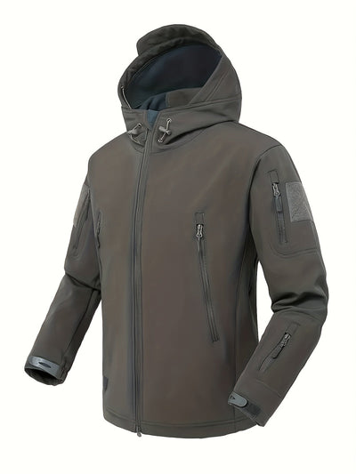 Wasserdichte Einfarbige Winddichte Kapuzen Outdoor Jacke für Herren | Perfekt für Outdoor-Aktivitäten