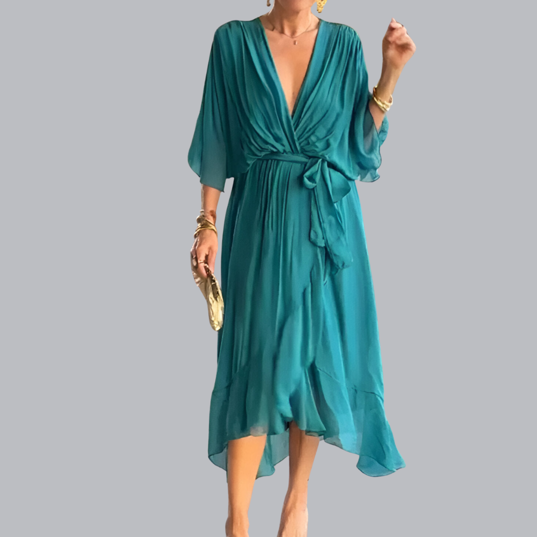 Monica™ | Chiffonkleid mit V-Ausschnitt