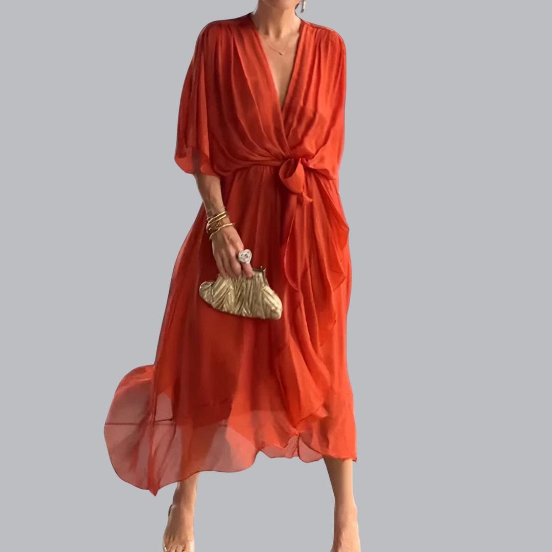 Monica™ | Chiffonkleid mit V-Ausschnitt