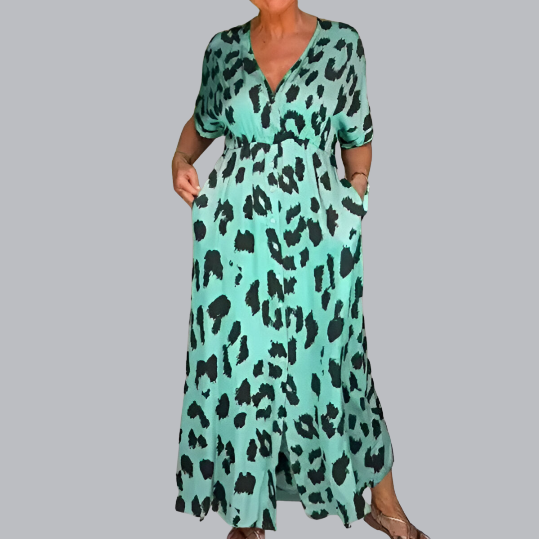 Stella™ | Stilvolles Maxi-Kleid mit Leopardenmuster