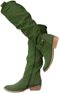 FELICIA  -  luxuriösen Leder Damenstiefel in Grün