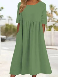 Lässiges Damenkleid | Midi in Hellgrün