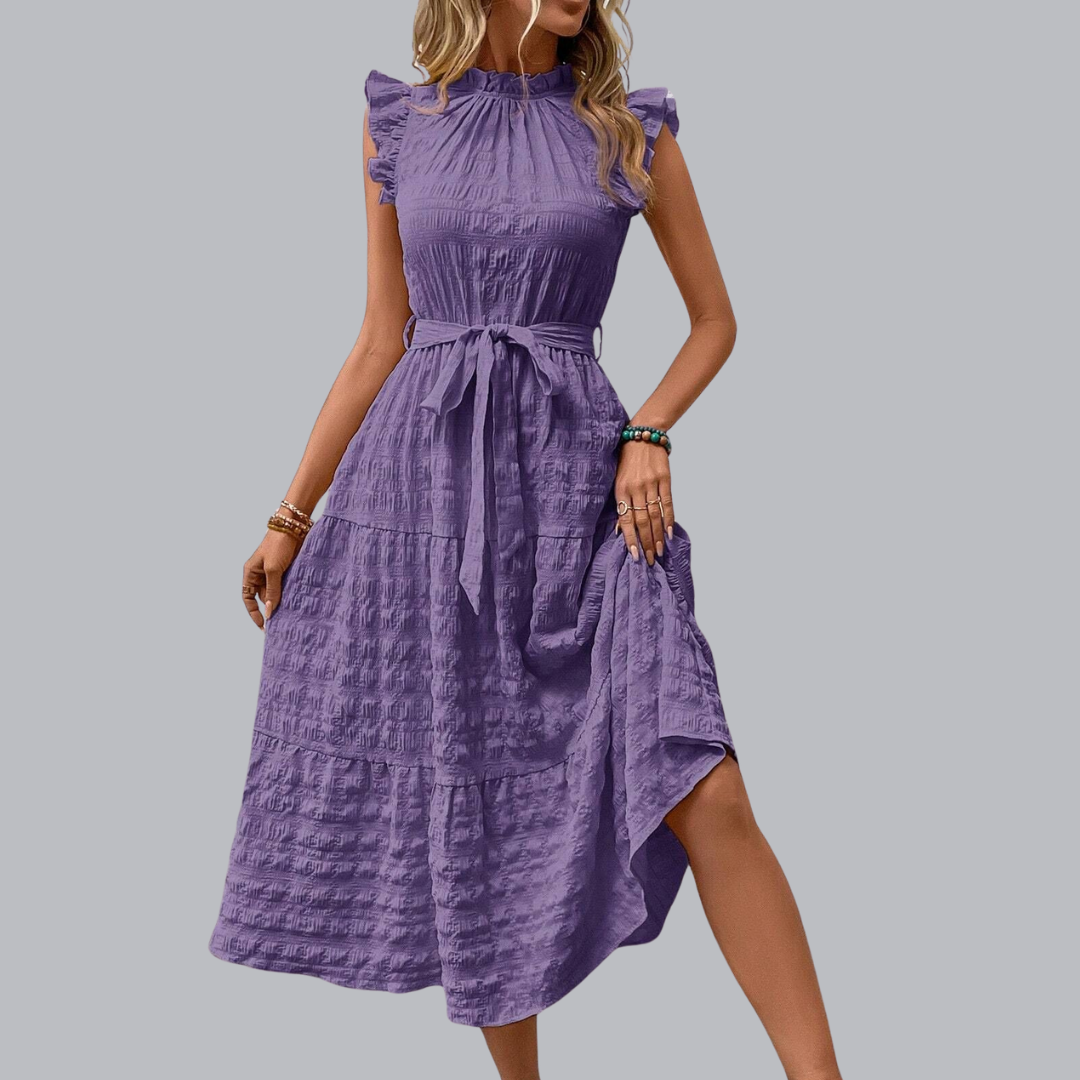 Kordula™ | Midikleid mit Strukturstoff in mehreren Farben