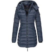 Elisa - Die beste und gemütlichste Daunenjacke mit Kapuze und Reißverschluss in Marine