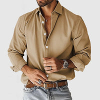 Adrian | Herren Hemd Klassisch Elegant Business Casual Zeitlos Stil in Khaki