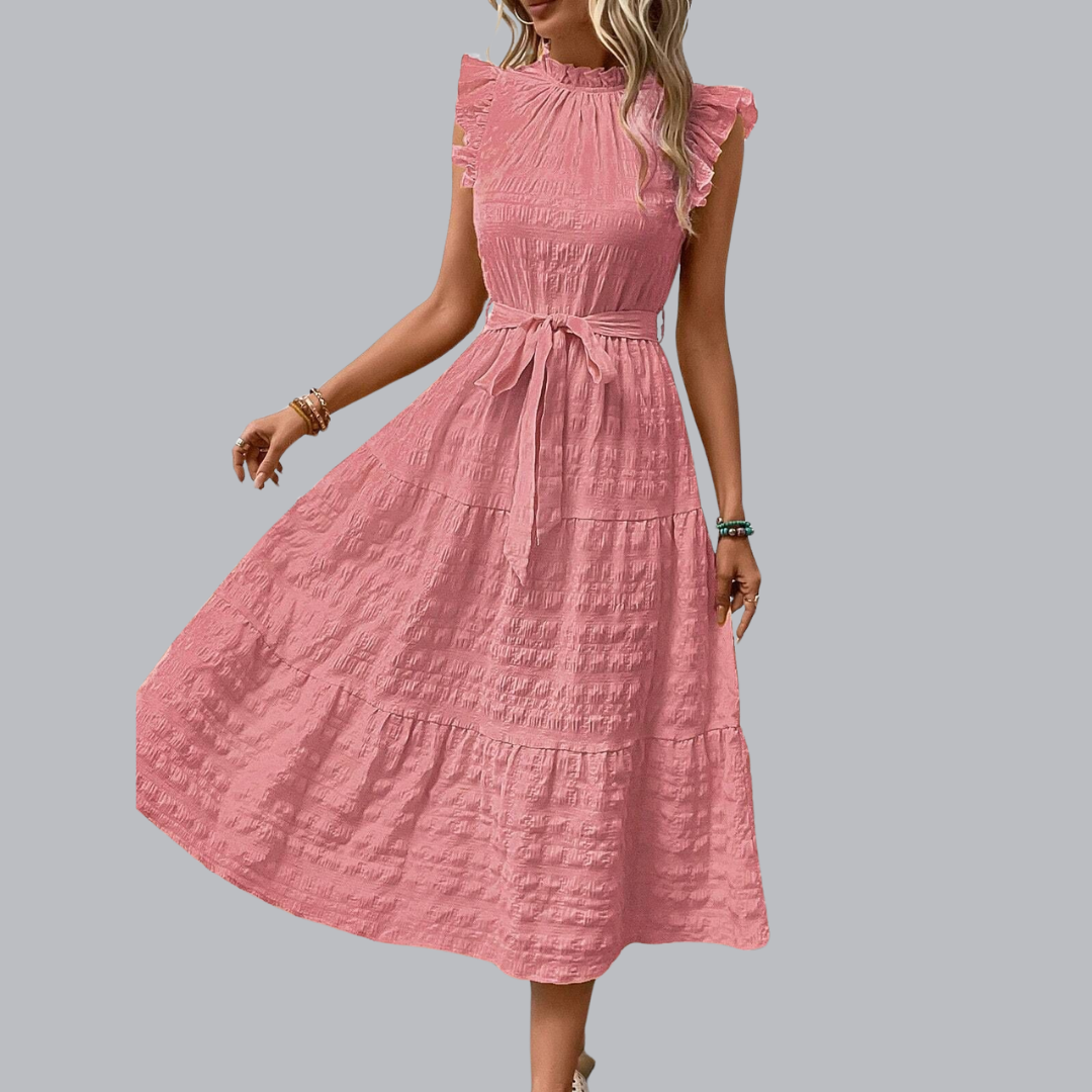 Kordula™ | Midikleid mit Strukturstoff in mehreren Farben