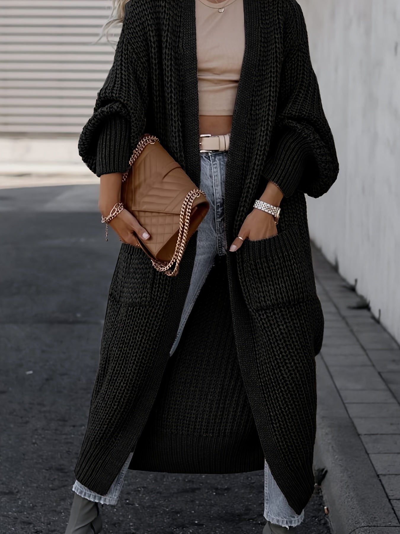 Giana - Bequeme Strickjacke aus Wolle mit praktischen Taschen für Damen