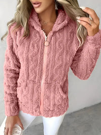 GAELLE | Langarm Kapuzenpullover Mit Reißverschluss in Rosa