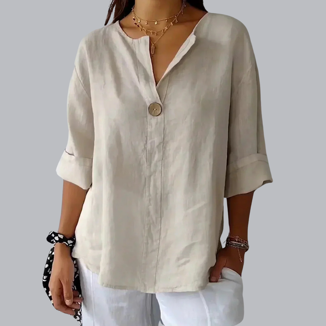 Saar™ | Lässige Bluse mit V-Ausschnitt