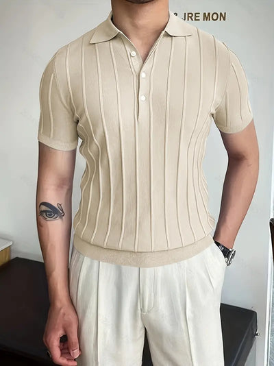 Gerben | Vertikal gestreiftes schickes Poloshirt für Herren