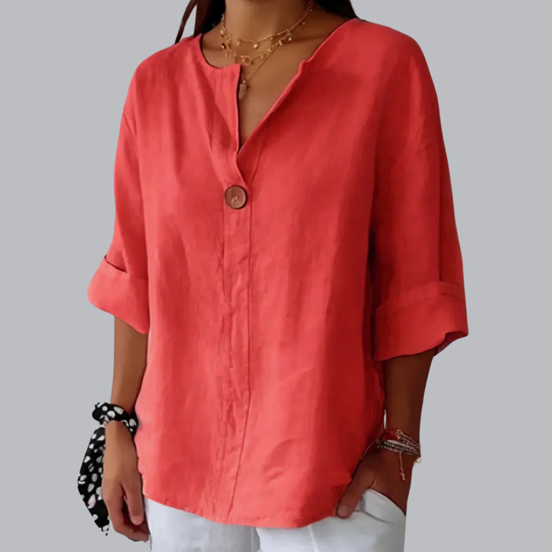 Saar™ | Lässige Bluse mit V-Ausschnitt