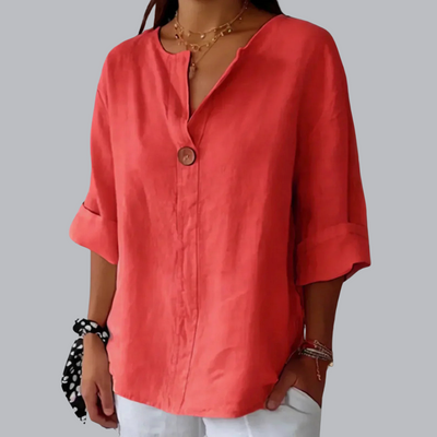 Saar™ | Lässige Bluse mit V-Ausschnitt