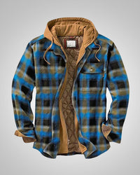 Klaus | Herren Casual Karierte Patchworkjacke in Blau