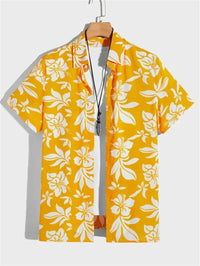 Tropisches 3D-Blumen-Hawaii-Hemd – Stil und Komfort in einem in Gelb
