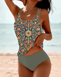 Zellea Sommer-Tankini mit farbenfrohem Druck in Grün