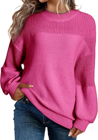 Neva - Damen-Strickpullover – Weicher Oversize-Pullover im Minimalistischen Stil in Rosa