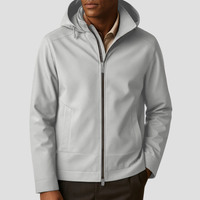 Kyran | Zip-Hoodie-Jacke in Hellgrau
