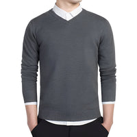 Tom - Komfortabler V-Ausschnitt-Pullover in Grau