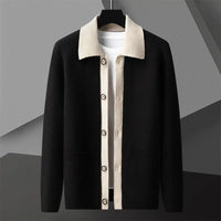 Davin – Vintage-inspirierte Strickjacke für zeitlose Eleganz in Schwarz