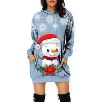 Georgia - Elegantes Weihnachtskapuzenkleid für Damen in Blua