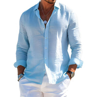 Félicien - Angenehmes langärmeliges Poloshirt in Blau