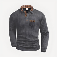 Morris - Stilvolles Langarm-Poloshirt in Grau