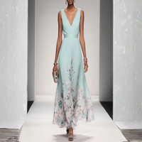 Britta | Damen Florales Maxikleid Hochzeitsgast Romantic Elegant Sommer in Hellgrün