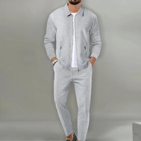Luca | Herren Trainingsanzug Set Jacke und Hose Waffelstruktur in Grau