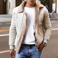 Josh - Dicke und warme Herrenjacke in Khaki