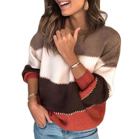 Aubrie - Gemütlicher Streifenpullover in Rot