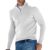 Nash - Freizeitpullover mit halbem Reißverschluss in Weiß