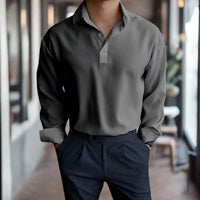 Tristan | Langarm-Polo für Herren in Grau