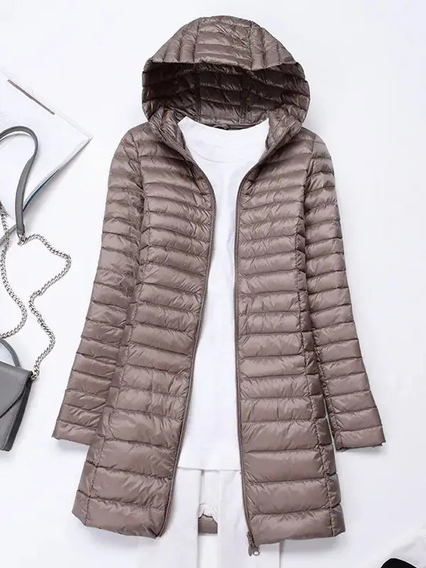 Damen Daunenjacke, faltbar und leicht mit Kapuze