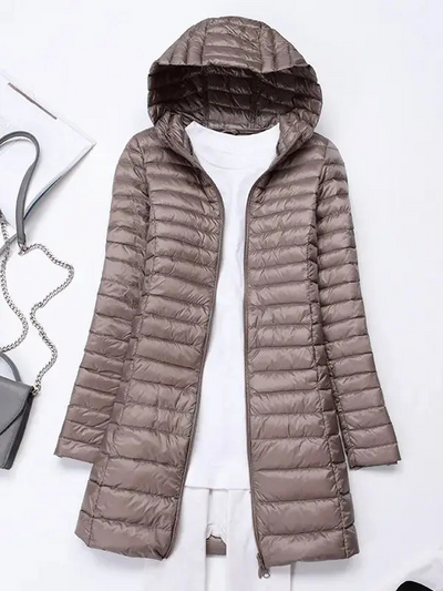 Damen Daunenjacke, faltbar und leicht mit Kapuze