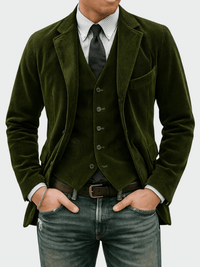 Steffen | 2-teiliges Set: Blazer und Weste in Grün
