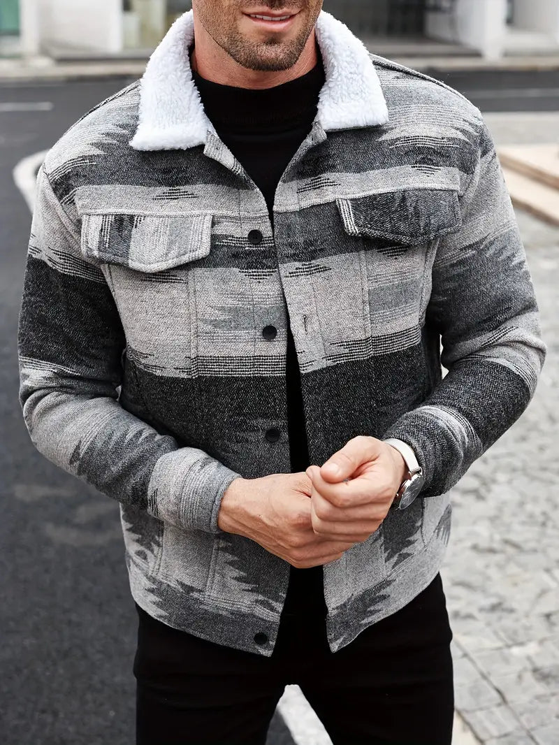 Geknöpfte Jacke mit Brusttaschen für Herren