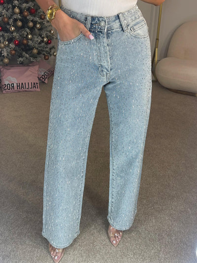 Fudus | Jeans Mit Hoher Taille Und Diamant Details