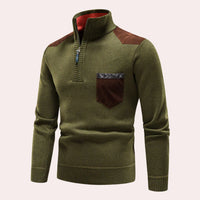 Vigo - Stylischer Pullover mit Reißverschluss für Männer in Grün