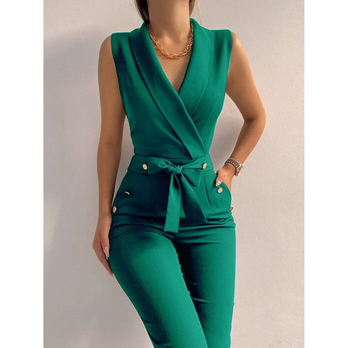 Sassie | Eleganter Langer Jumpsuit