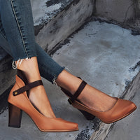 Irene | Damen Sandalen Breiter Absatz Stilvoll Komfort Modern Sommer in Braun